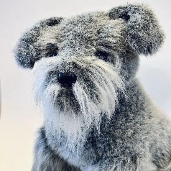 RARE Classique Dakin Realistic Toy Schnauzer Dog Plush Stuffed 14" Floppy Ears - Picture 5 of 11